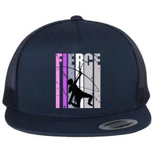 Purple Archery Fierce Birthday Archer Courage pink Flat Bill Trucker Hat