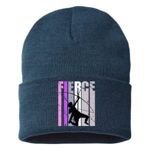 Purple Archery Fierce Birthday Archer Courage pink Sustainable Knit Beanie