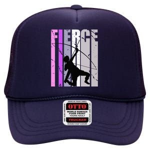 Purple Archery Fierce Birthday Archer Courage pink High Crown Mesh Back Trucker Hat