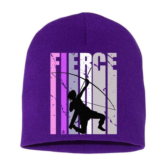 Purple Archery Fierce Birthday Archer Courage pink Short Acrylic Beanie