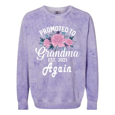 Pregnancy Announcet For GrandparentsPromoted To Grandma Gift Colorblast Crewneck Sweatshirt