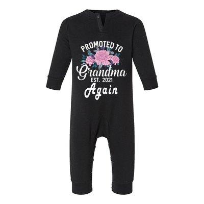 Pregnancy Announcet For GrandparentsPromoted To Grandma Gift Infant Fleece One Piece