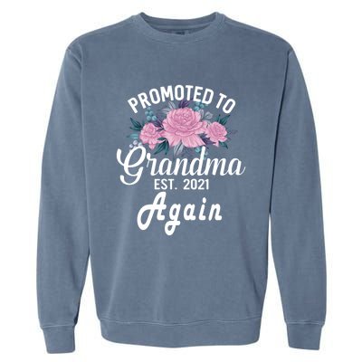 Pregnancy Announcet For GrandparentsPromoted To Grandma Gift Garment-Dyed Sweatshirt