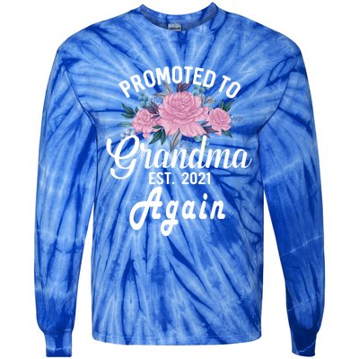 Pregnancy Announcet For GrandparentsPromoted To Grandma Gift Tie-Dye Long Sleeve Shirt