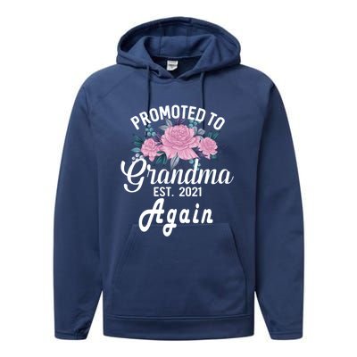 Pregnancy Announcet For GrandparentsPromoted To Grandma Gift Performance Fleece Hoodie