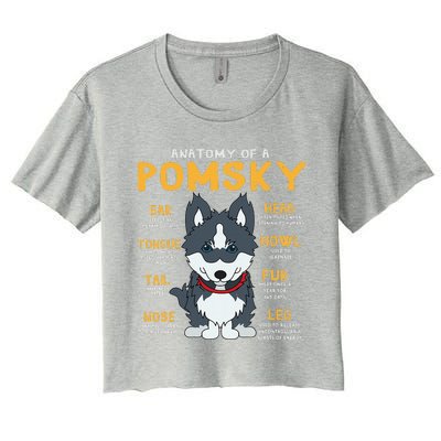 Pomsky Anatomy Funny Dog Mom Dad Gift Women's Crop Top Tee