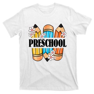 Pencil And Flower Back To School Print T-Shirt