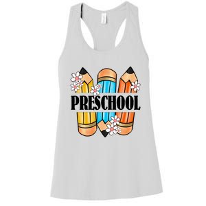 Pencil And Flower Back To School Print Women's Racerback Tank