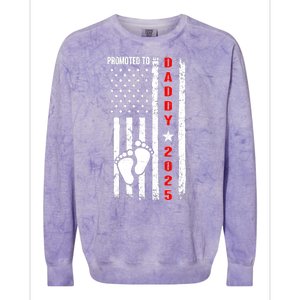 Patriotic American Flag Promoted To Daddy 2025 Colorblast Crewneck Sweatshirt