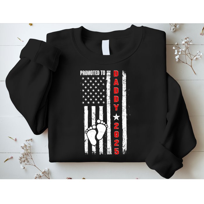 Patriotic American Flag Promoted To Daddy 2025 Sweatshirt