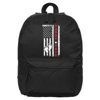 Patriotic American Flag Promoted To Daddy 2025 16 in Basic Backpack