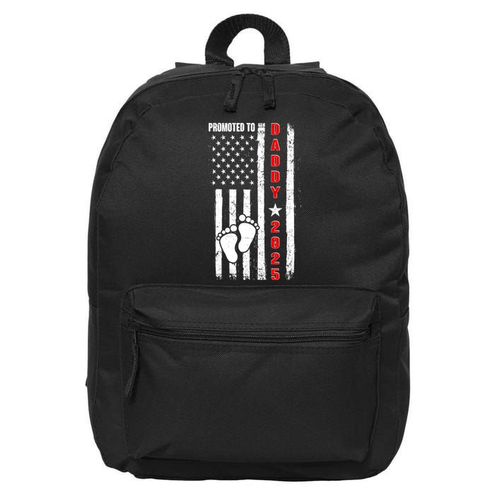 Patriotic American Flag Promoted To Daddy 2025 16 in Basic Backpack