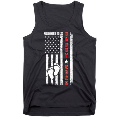 Patriotic American Flag Promoted To Daddy 2025 Tank Top
