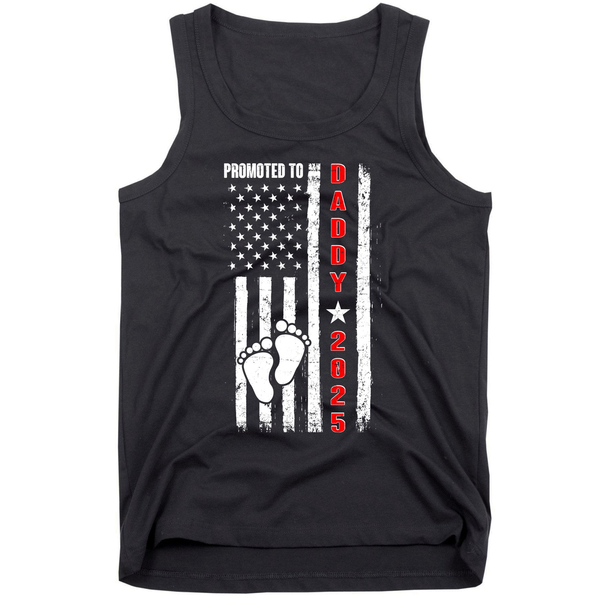 Patriotic American Flag Promoted To Daddy 2025 Tank Top