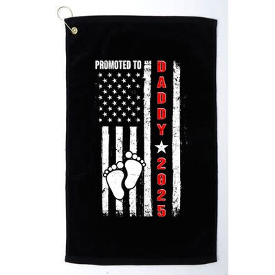 Patriotic American Flag Promoted To Daddy 2025 Golf Towel