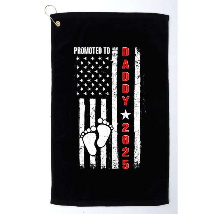 Patriotic American Flag Promoted To Daddy 2025 Golf Towel