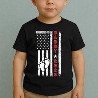 Patriotic American Flag Promoted To Daddy 2025 Toddler T-Shirt