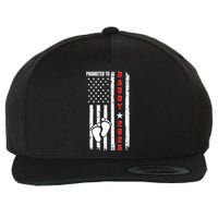 Patriotic American Flag Promoted To Daddy 2025 Wool Snapback Cap