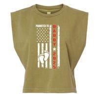 Patriotic American Flag Promoted To Daddy 2025 Garment-Dyed Women's Muscle Tee