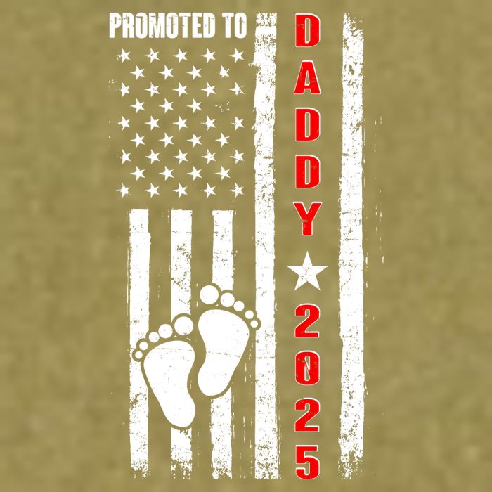 Patriotic American Flag Promoted To Daddy 2025 Garment-Dyed Women's Muscle Tee