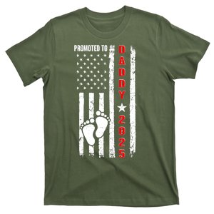 Patriotic American Flag Promoted To Daddy 2025 T-Shirt