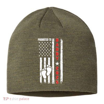 Patriotic American Flag Promoted To Daddy 2025 Sustainable Beanie