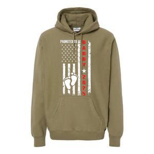 Patriotic American Flag Promoted To Daddy 2025 Premium Hoodie