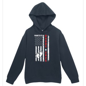 Patriotic American Flag Promoted To Daddy 2025 Urban Pullover Hoodie