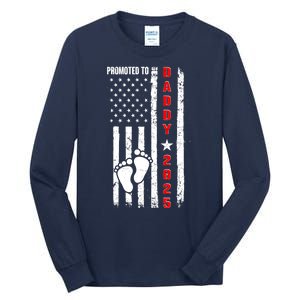 Patriotic American Flag Promoted To Daddy 2025 Tall Long Sleeve T-Shirt