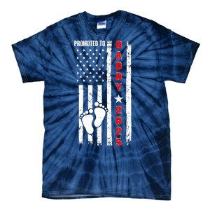 Patriotic American Flag Promoted To Daddy 2025 Tie-Dye T-Shirt