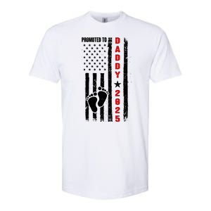 Patriotic American Flag Promoted To Daddy 2025 Softstyle CVC T-Shirt