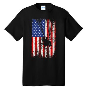 Paramotor American Flag Paramotor Tall T-Shirt