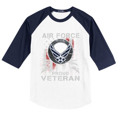 Proud Air Force Veteran Military Meaningful Gift Veteran Day 2019 Great Gift Baseball Sleeve Shirt