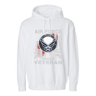 Proud Air Force Veteran Military Meaningful Gift Veteran Day 2019 Great Gift Garment-Dyed Fleece Hoodie