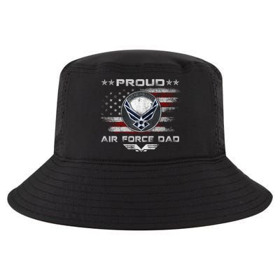 Proud Air Force Dad Military Veteran Pride Us Flag Cute Gift Cool Comfort Performance Bucket Hat
