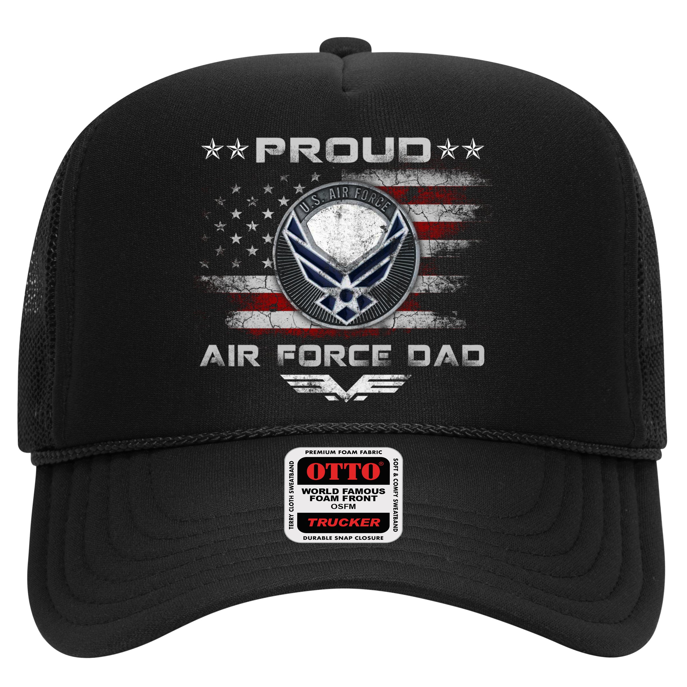 Proud Air Force Dad Military Veteran Pride Us Flag Cute Gift Hat