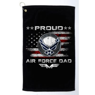 Proud Air Force Dad Military Veteran Pride Us Flag Cute Gift Golf Towel