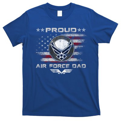 Proud Air Force Dad Military Veteran Pride Us Flag Cute Gift T-Shirt