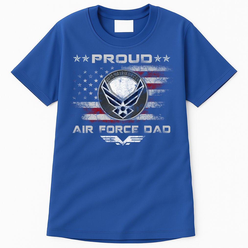 Proud Air Force Dad Military Veteran Pride Us Flag Cute Gift Tall T-Shirt