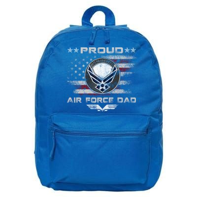 Proud Air Force Dad Military Veteran Pride Us Flag Cute Gift 16 in Basic Backpack
