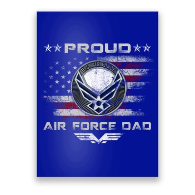Proud Air Force Dad Military Veteran Pride Us Flag Cute Gift Poster