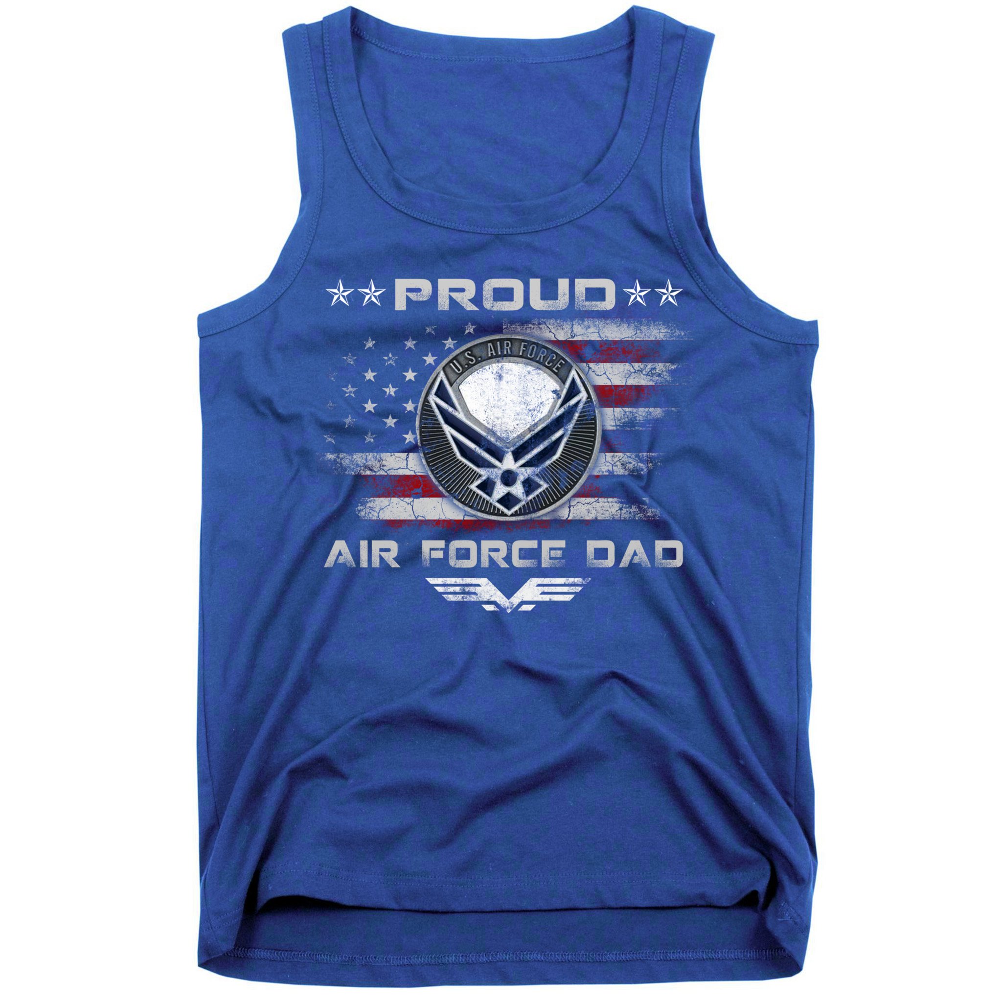 Proud Air Force Dad Military Veteran Pride Us Flag Cute Gift Tank Top