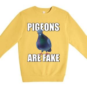 Pigeons Are Fake Liars Birds Are Not Real Spies Gift Premium Crewneck Sweatshirt