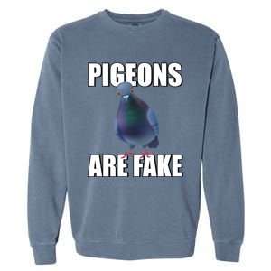 Pigeons Are Fake Liars Birds Are Not Real Spies Gift Garment-Dyed Sweatshirt