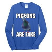 Pigeons Are Fake Liars Birds Are Not Real Spies Gift Tall Long Sleeve T-Shirt