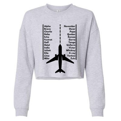 Phonetica Alphabet Funny Pilot Aviation Airplane Gift Cropped Pullover Crew