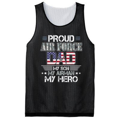 Proud Air Force Dad My Son My Airman My Hero Mesh Reversible Basketball Jersey Tank