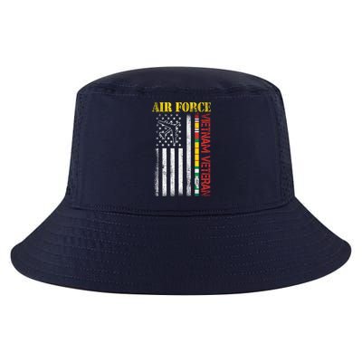 Proud Air Force Vietnam Veteran American Flag Gift Cool Comfort Performance Bucket Hat