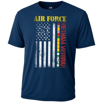Proud Air Force Vietnam Veteran American Flag Gift Cooling Performance Crew T-Shirt