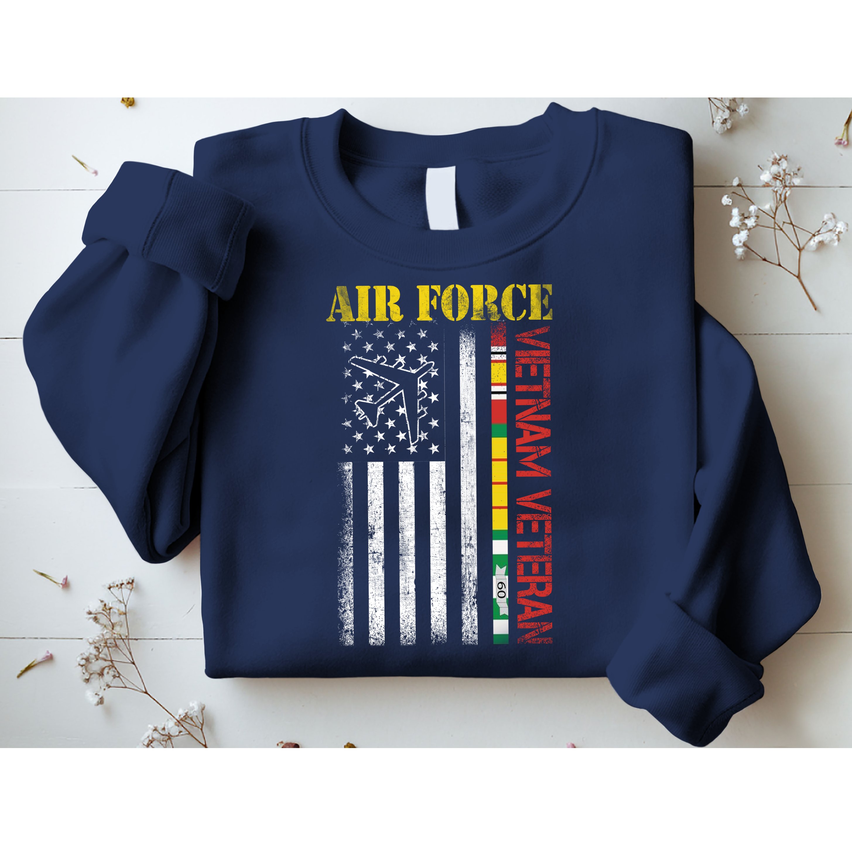Proud Air Force Vietnam Veteran American Flag Gift Sweatshirt